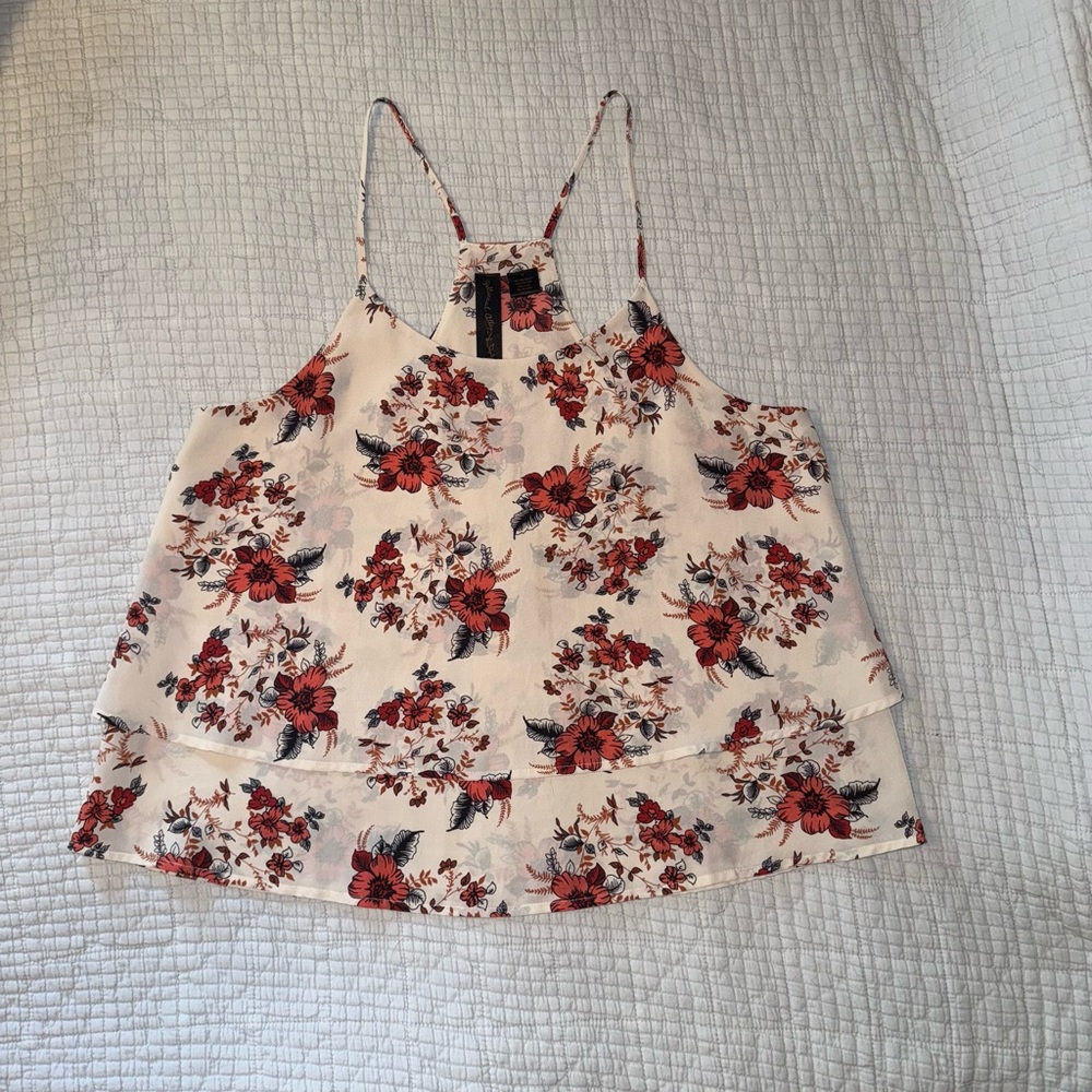 Petticoat Alley Fliral Sleeveless Crop Camisole